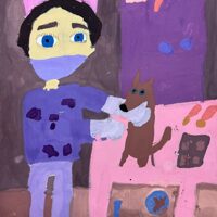 Глибоцкая София, 9 лет, Ветеринар с собакой